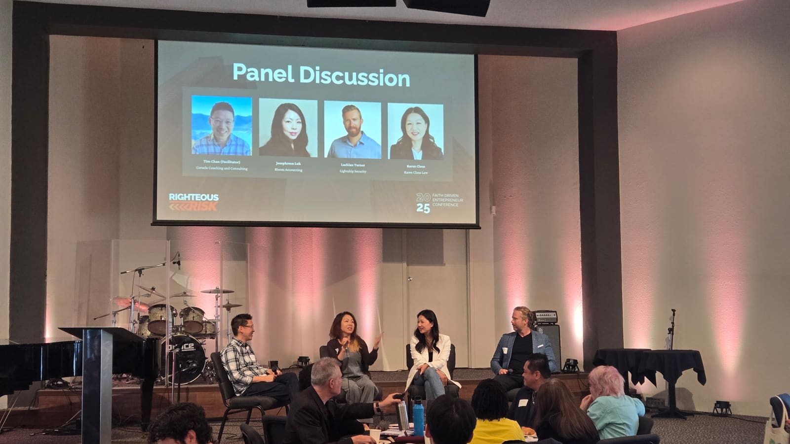 The 2025 panel discussion on stage at Hillside Church
